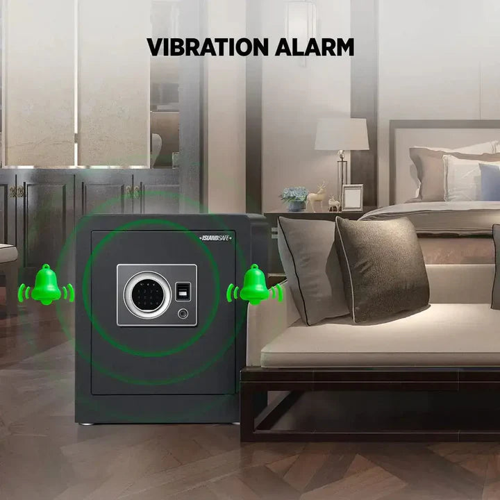 IslandSafe CBE45-BLK Biometric Security Safe Vibration Alarm