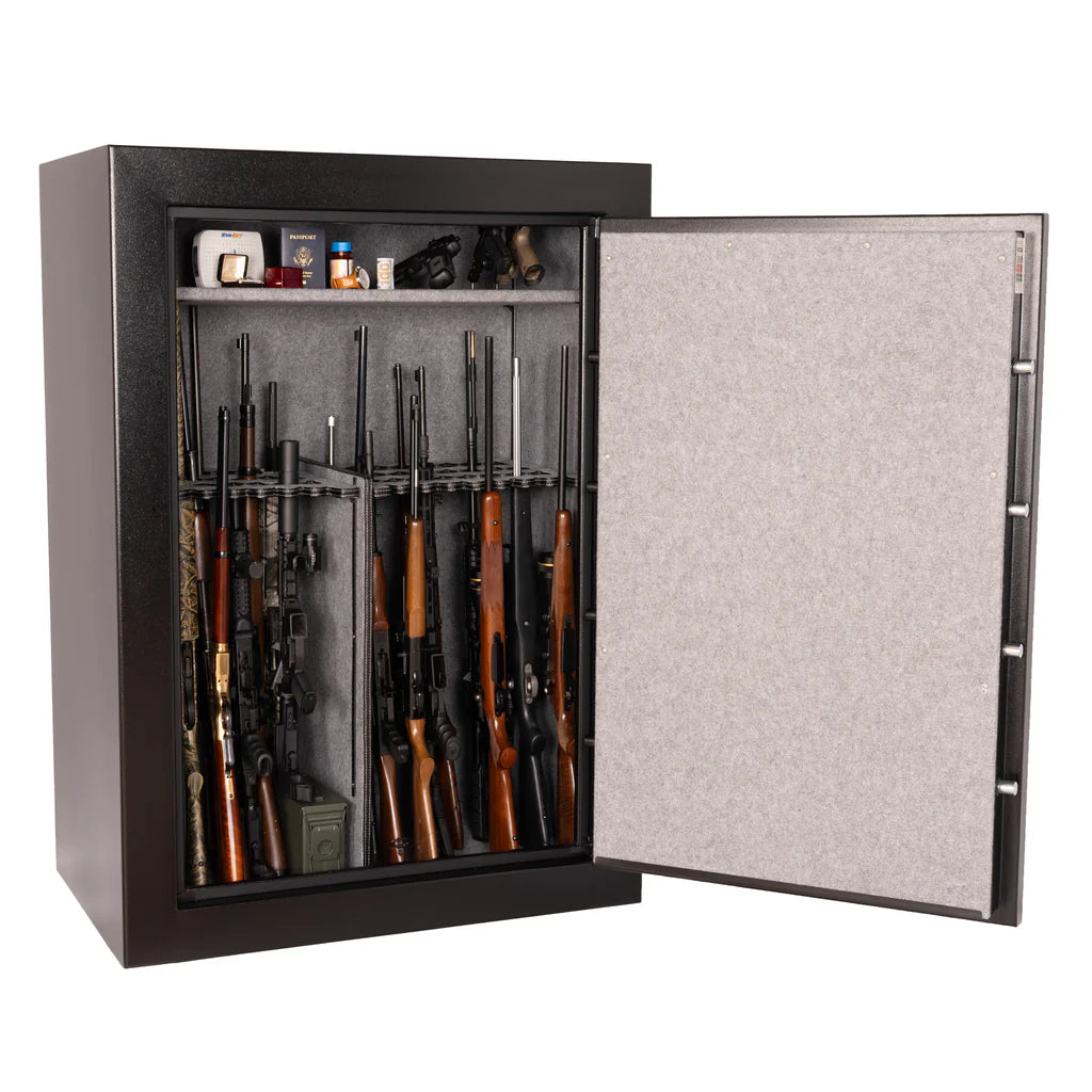 Tracker Safe E64 Gun & Rifle Safe 30 Minute Fire Door Open Full of Rifles