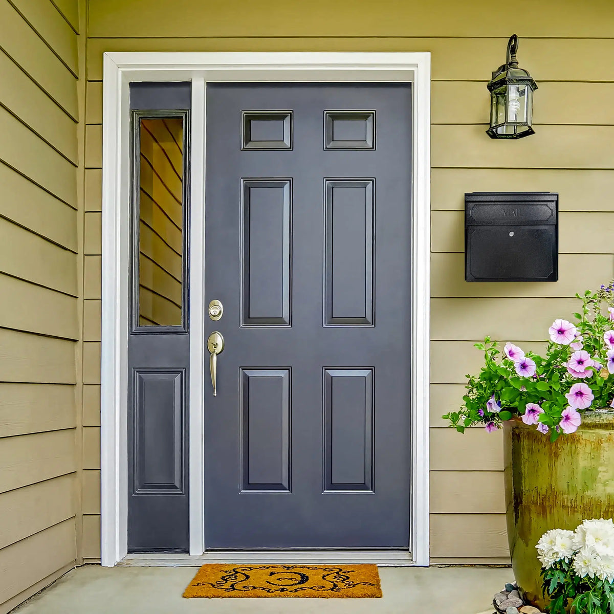 Mail Boss Townhouse Locking Wall Mount Mailbox Mounted Next to Door