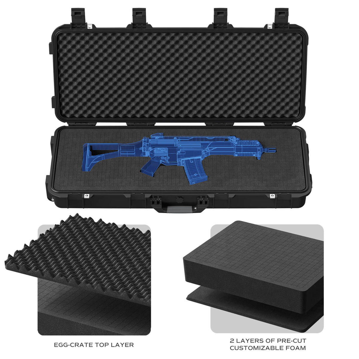 RPNB PP-91139 Weatherproof Hard Rifle Case with Customizable Foam Inse ...