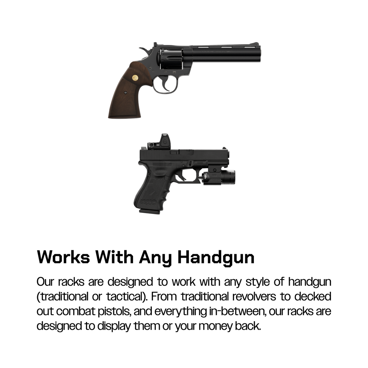 Hold Up Displays 55 Degree In Barrel Multi-Surface Handgun Display HD85-55 Works with any handgun