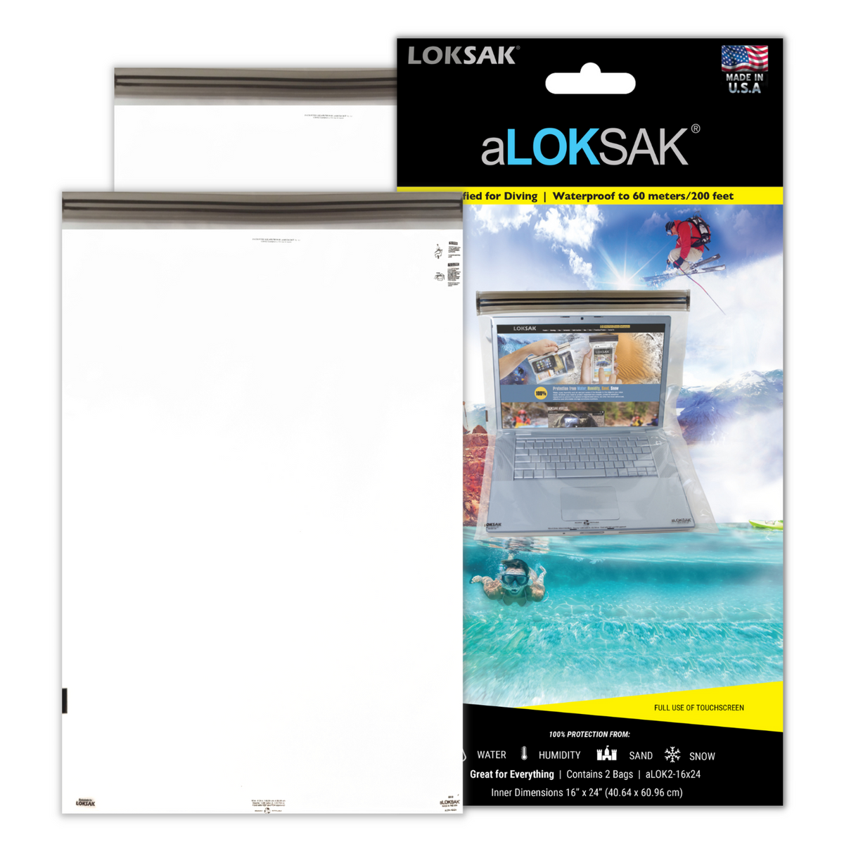 aLOKSAK 16" x 24" waterproof resealable bags.