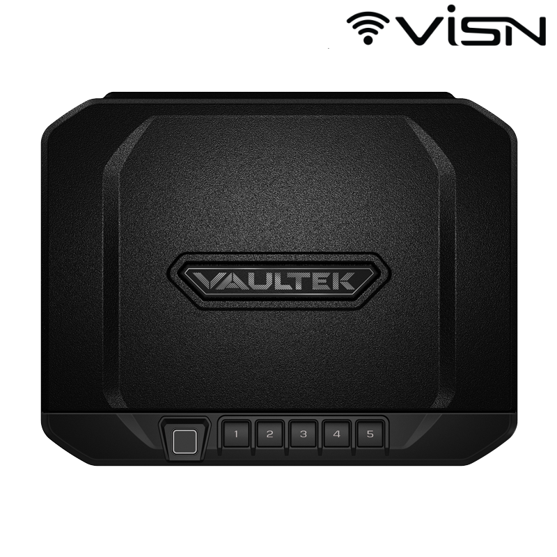 Vaultek NV10i 10 Series ViSN Biometric Handgun Safe ViSN Logo in Top Right Corner