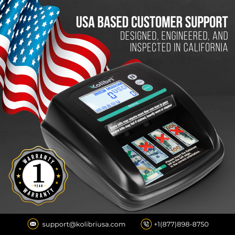 Kolibri Bishop Bill Counter and Counterfeit Detector USA Based Customer Support