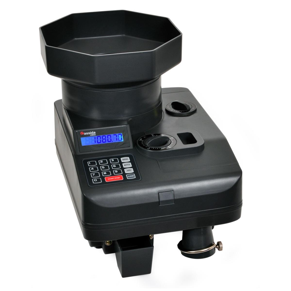 Cassida C850 Heavy-Duty Coin Counter/Off Sorter Front View