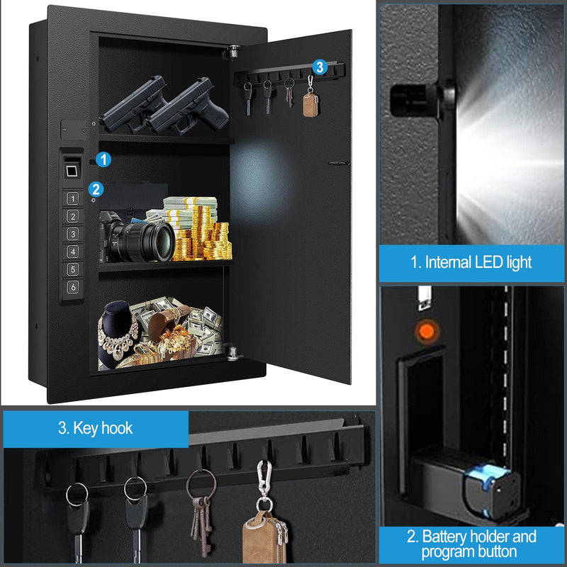 Langger LAWS008 Biometric Wall Safe Features