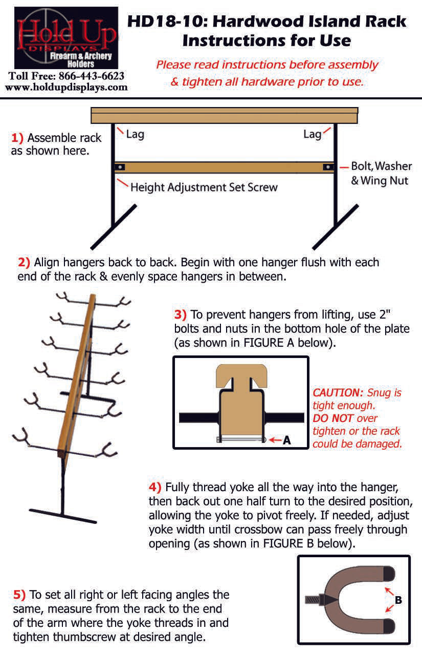 Hold Up Displays Hardwood Crossbow Rack - HD18-10 Install Instructions