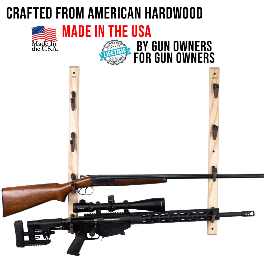 Hold Up Displays Hardwood Horizontal Firearm/Fishing Rod Rack - HD12 Made in the USA