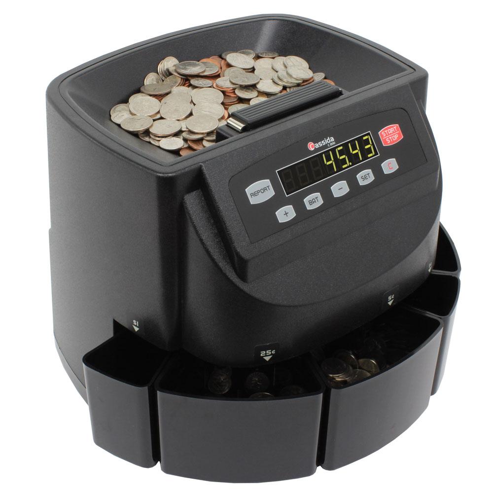 Cassida C200 Business-Grade Electronic Coin Sorter, Counter and Roller 2