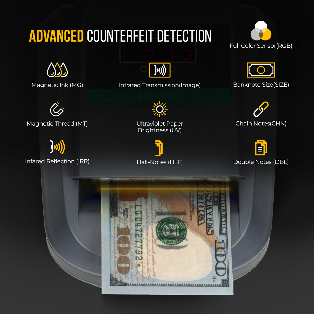 Kolibri KCD-1000 All-Orientation Money Detector Advanced Counterfeit Detection