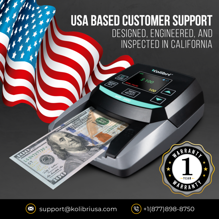 Kolibri KCD-2000 All Orientation 2-in-1 Counterfeit Money Detector and Bill Counter USA Based Customer Support