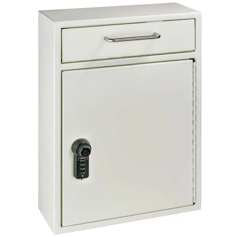 Mail Boss Key Boss Locking Security Key Drop Box (105 Keys) White Combo Lock