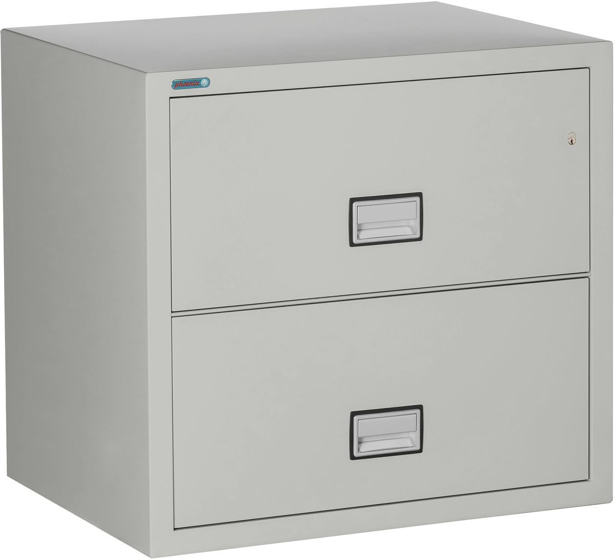 Phoenix Safe LAT2W31 31&quot; 2 Drawer Lateral Size Fire File Cabinet Light Gray