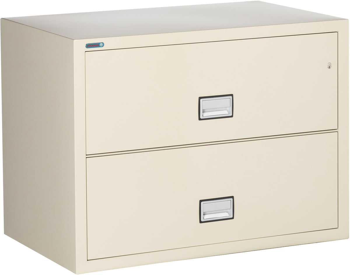 Phoenix Safe LAT2W38 38&quot; 2 Drawer Lateral Size Fire File Cabinet Putty
