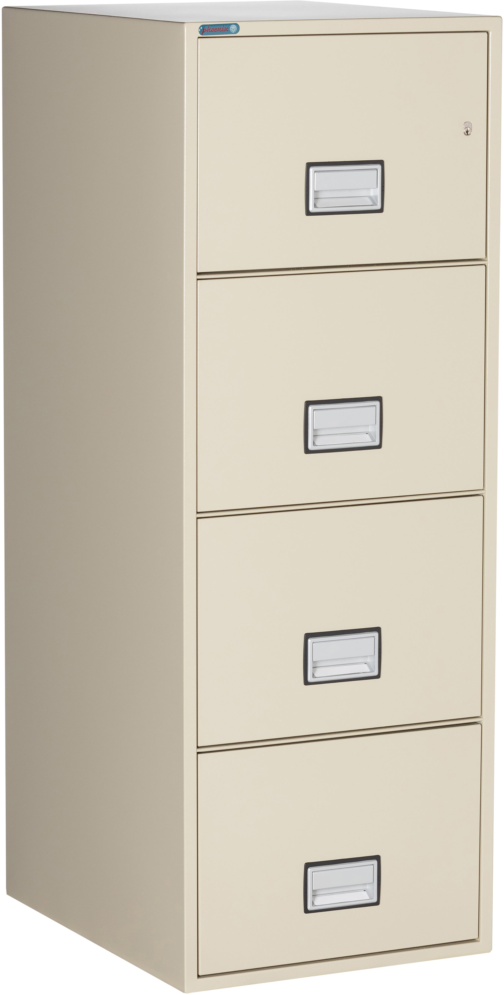 Phoenix Safe LGL4W25 25" 4 Drawer Legal Size Fire File Cabinet Putty