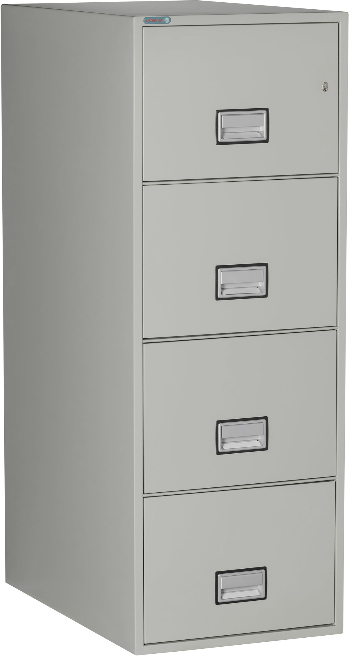 Phoenix Safe LGL4W31 31&quot; 4 Drawer Legal Size Fire File Cabinet Light Gray