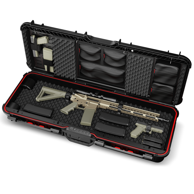 Vaultek LifePod XRC Biometric Rifle Case Door Open with Firearms Inside