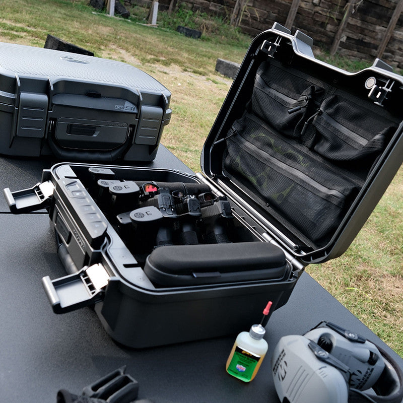 Vaultek Lifepod XR Weather Resistant Range Edition Firearm Case On a table