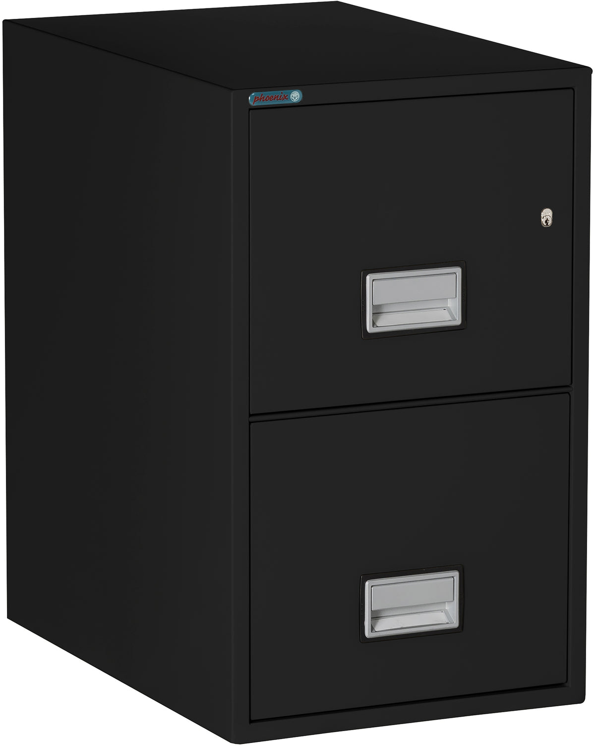 Phoenix Safe LTR2W25 25 inch 2 Drawer Letter Vertical Fire File Cabinet Black