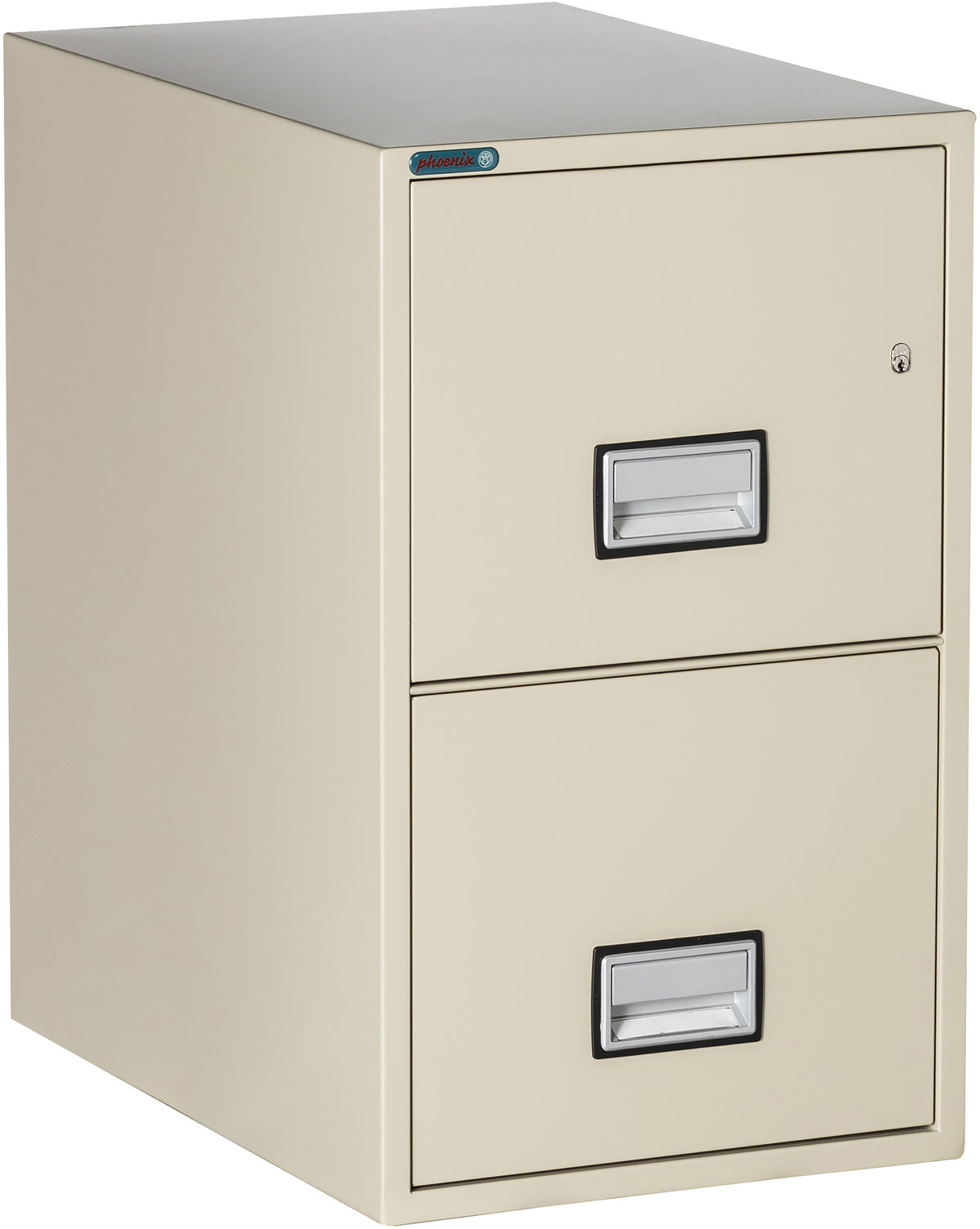 Phoenix Safe LTR2W25 25 inch 2 Drawer Letter Vertical Fire File Cabinet Putty