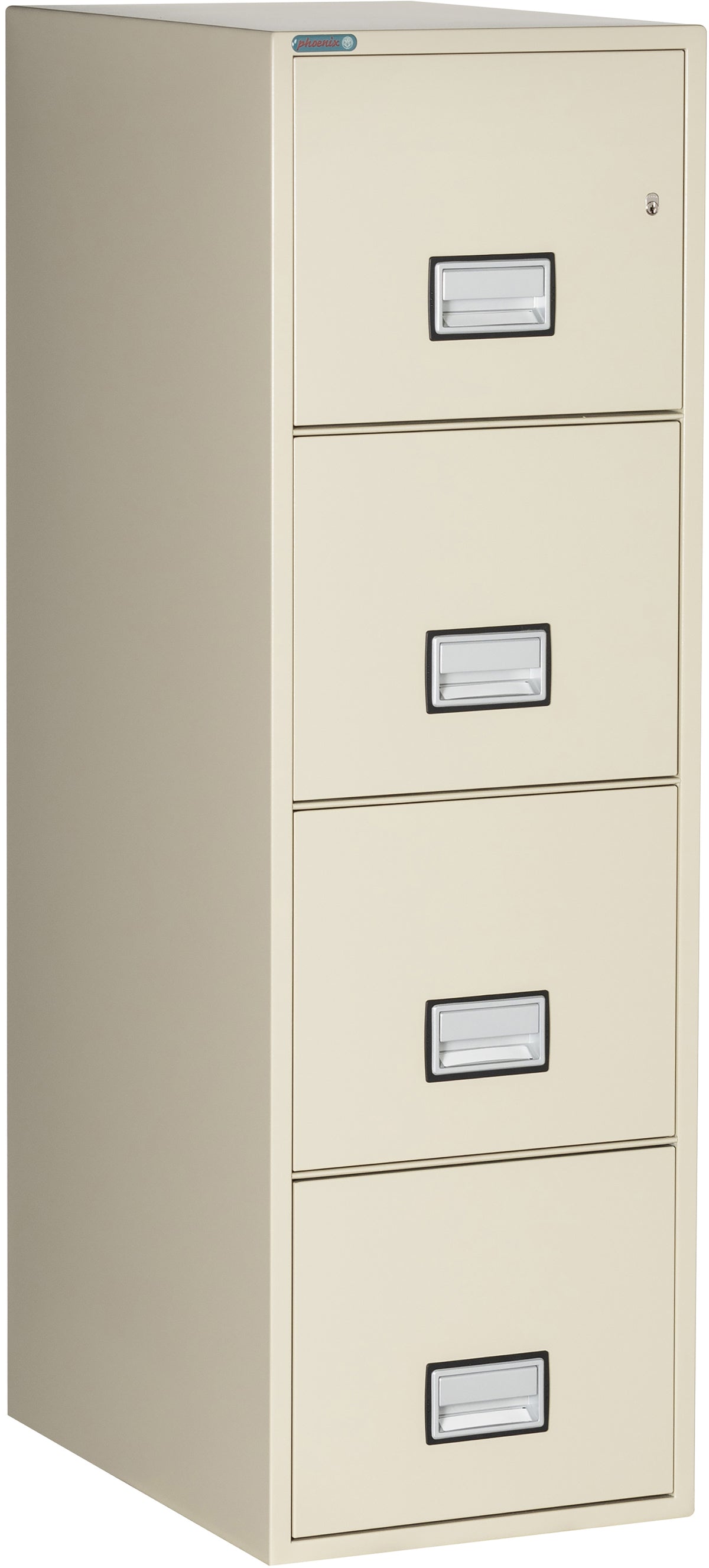 Phoenix Safe LTR4W25 25&quot; 4 Drawer Letter Vertical Fire File Cabinet Putty