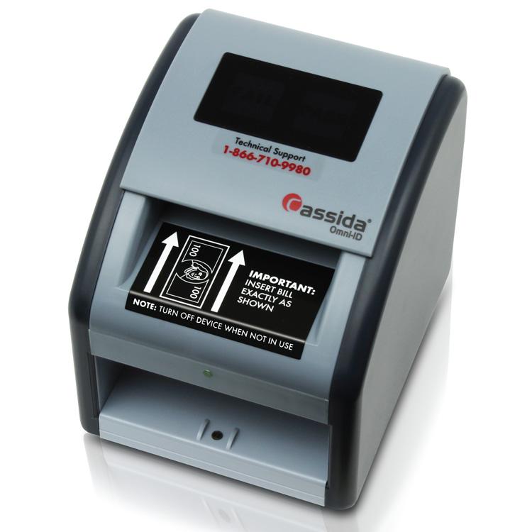 Cassida Omni-ID Counterfeit Detector with UV Identification and Verification Lights Turned Off