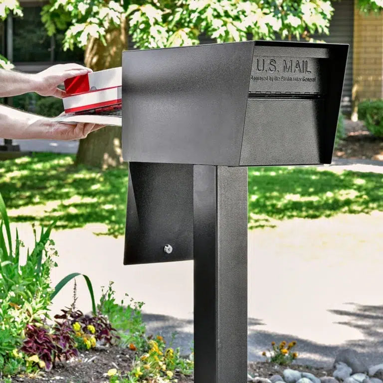 Mail Boss Mail Manager Street Safe Rear Locking Mailbox Taking Mail Out