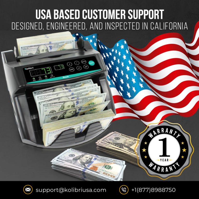 Kolibri Rook Bill Counter and Counterfeit Detector USA Based Customer Support