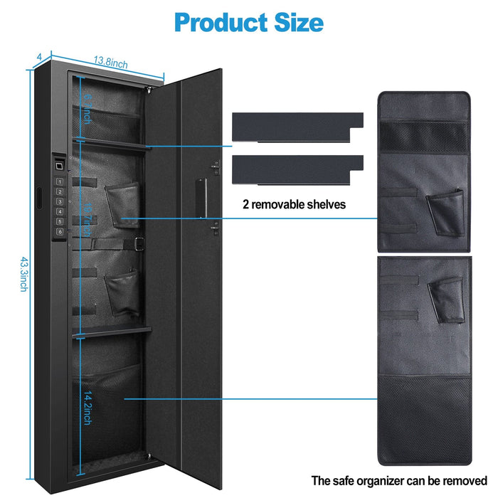 Langger LAWS009 Biometric Wall Gun Safe Large Dimensions