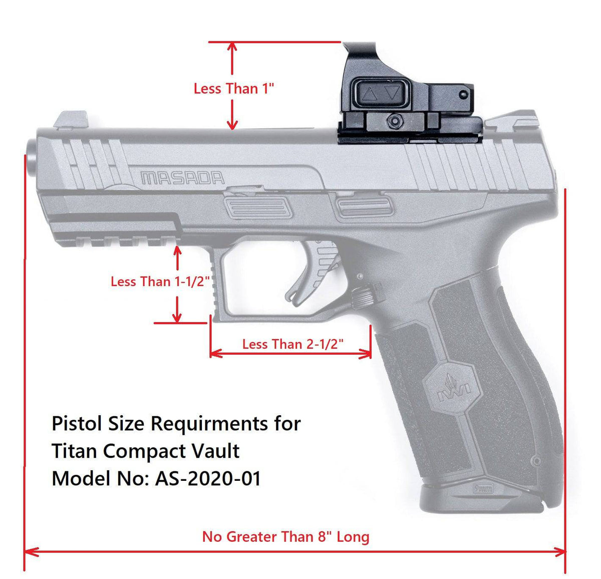Titan Compact Gun Safe Bundle Pistol Size Requirements