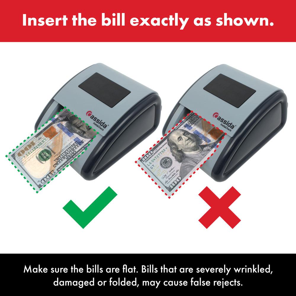 Cassida InstaCheck Automatic Pass/Fail Counterfeit Detector Insert Bill exactly as shown