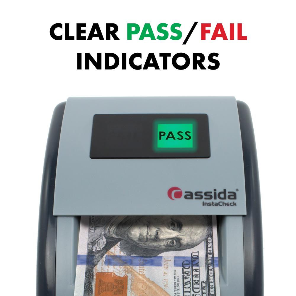 Cassida InstaCheck Automatic Pass/Fail Counterfeit Detector Pass Fail Indicators