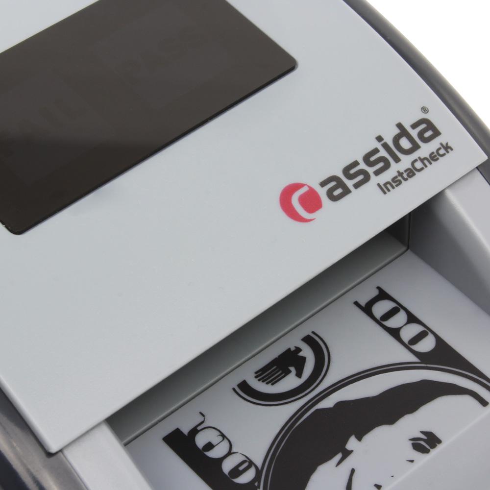 Cassida InstaCheck Automatic Pass/Fail Counterfeit Detector Closeup of Logo