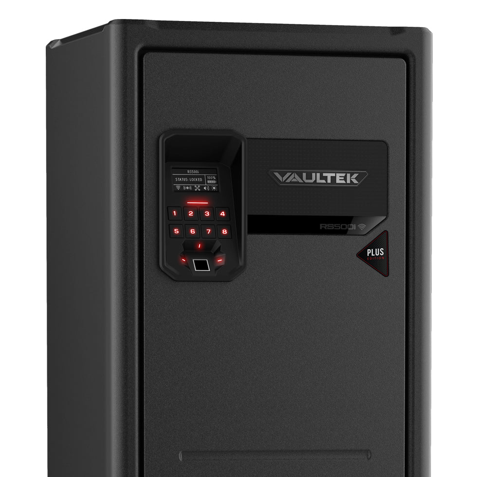 Vaultek RS500i-BK-SE Plus Edition WiFi Biometric Smart Rifle Safe with Maxed Out Accessory Kit Closeup