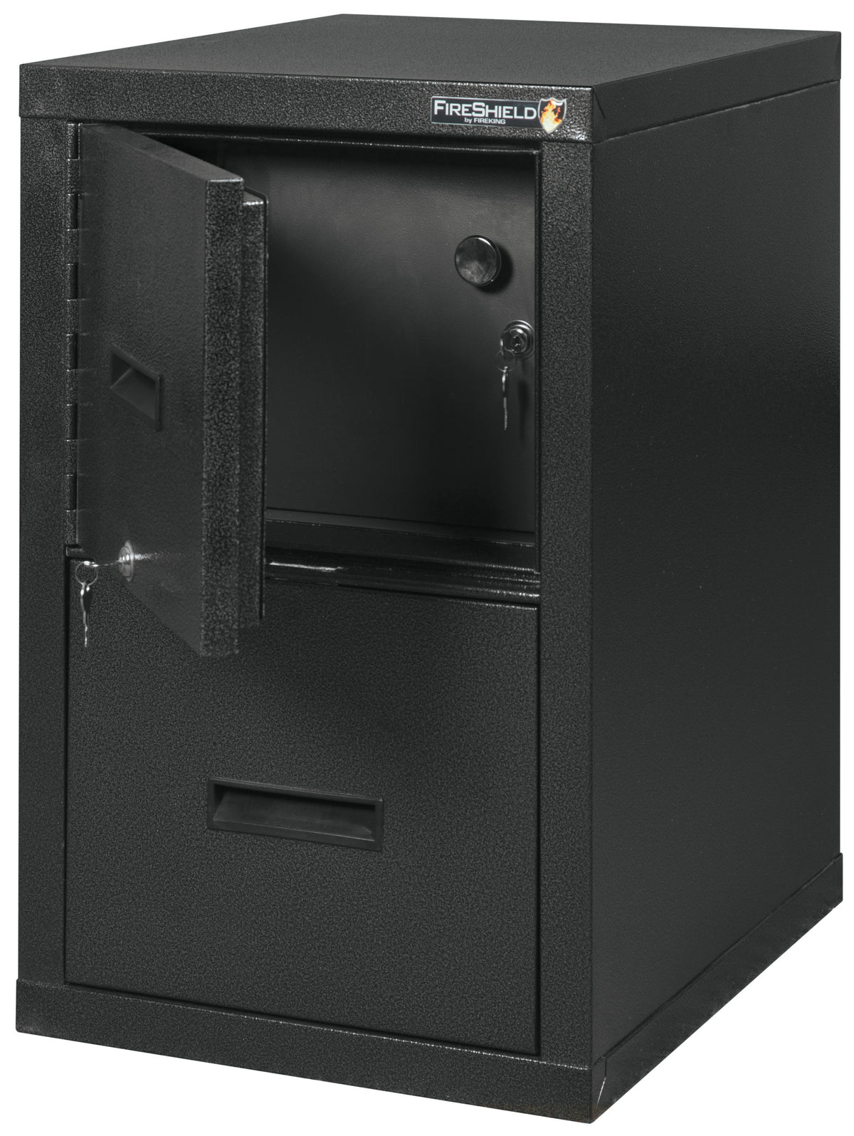 FireKing 2S1822-DDSSF Safe-In-A-File Cabinet Black Stone Top Door Open