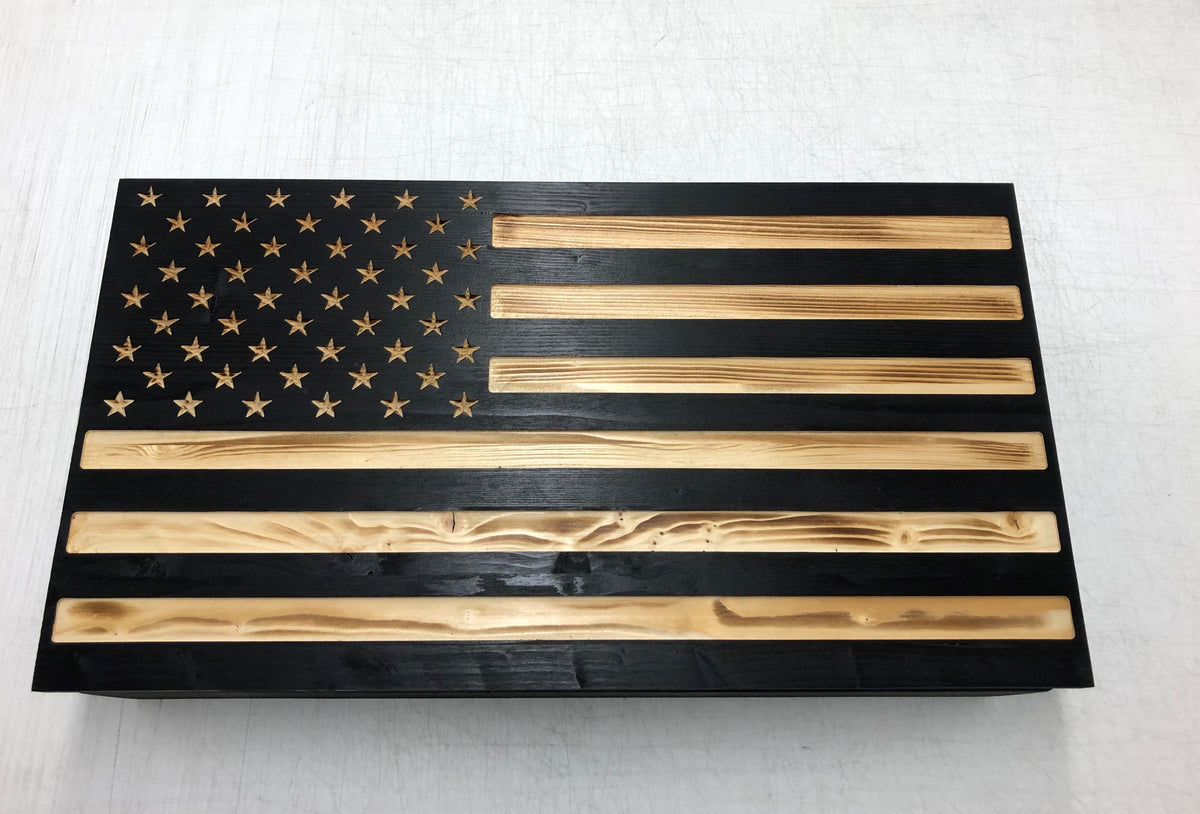 American Flag Gun Box with Magnetic Lock