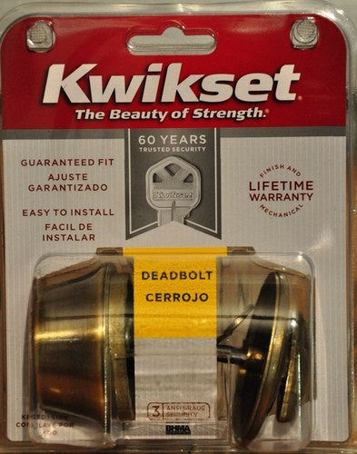 Kwikset 660 3 SCAL SCS K2 Single Cylinder Deadbolt Polished Brass
