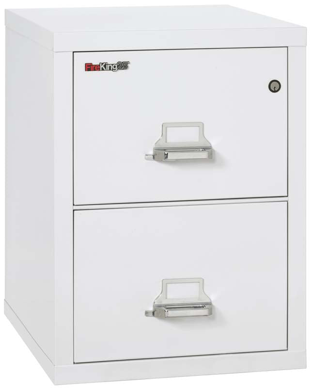 FireKing 2-1825-C Two Drawer Letter 25" D Fire File Cabinet Arctic White