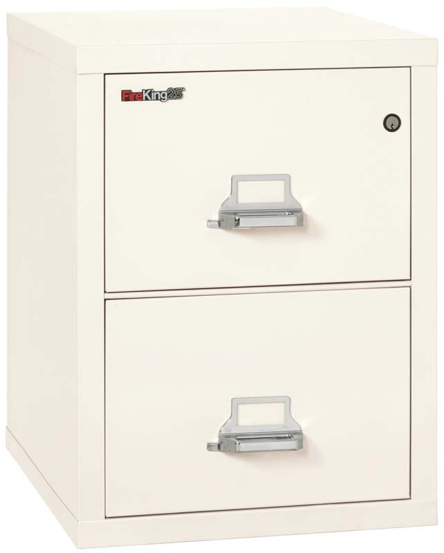 FireKing 2-1825-C Two Drawer Letter 25&quot; D Fire File Cabinet Ivory White