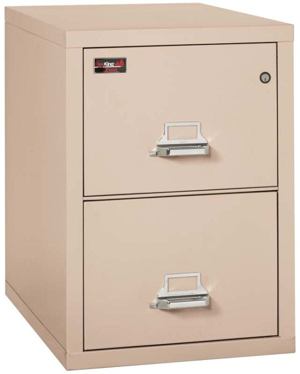 FireKing 2-1929-2 Two-Hour Two Drawer Vertical Letter Fire File Cabinet Champagne