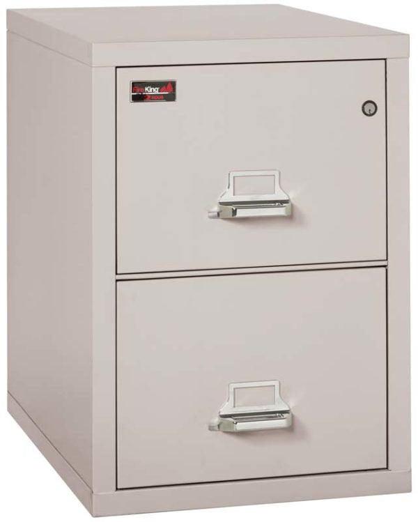 FireKing 2-1929-2 Two-Hour Two Drawer Vertical Letter Fire File Cabinet Platinum