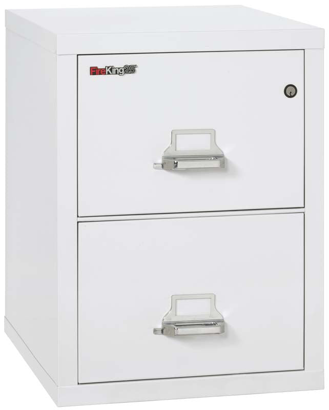 FireKing 2-2125-CAW White Two Drawer File Cabinet Closed