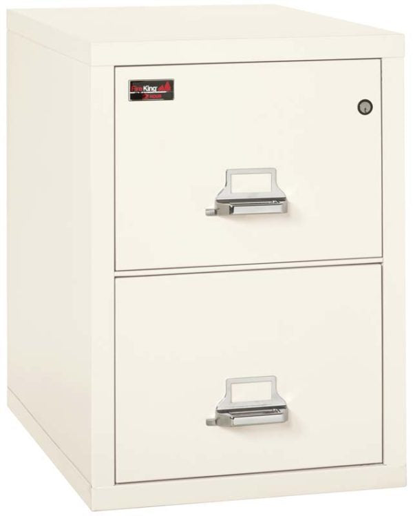 FireKing 2-2130-2 Two-Hour Two Drawer Vertical Legal Fire File Cabinet Ivory White