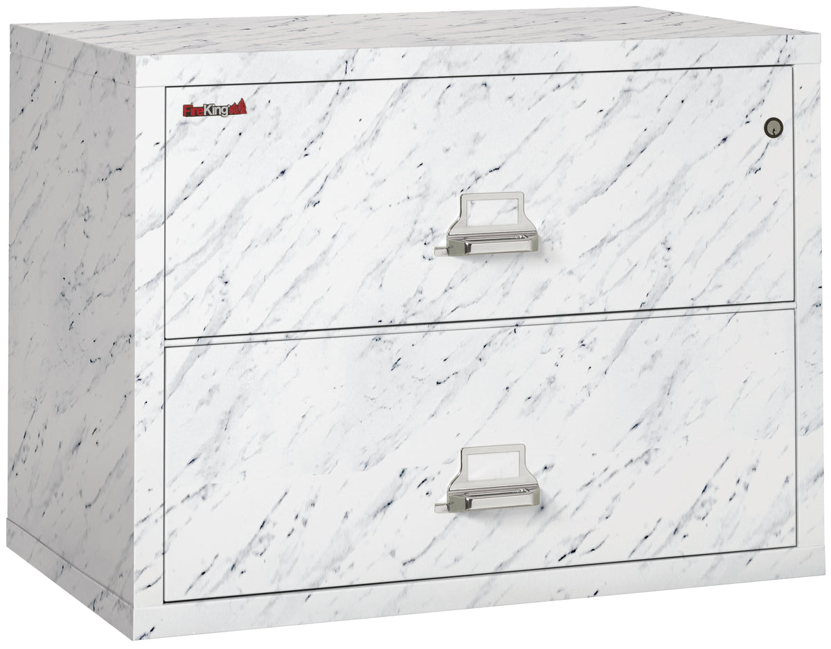 FireKing 2-3822-C Premium Designer Two Drawer 38&quot; W Lateral Fire File Cabinet Calcutta Marble