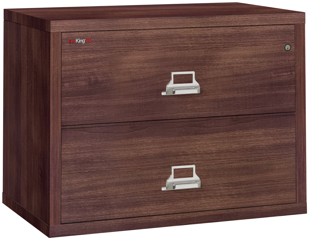 FireKing 2-3822-C Premium Designer Two Drawer 38&quot; W Lateral Fire File Cabinet Light Walnut