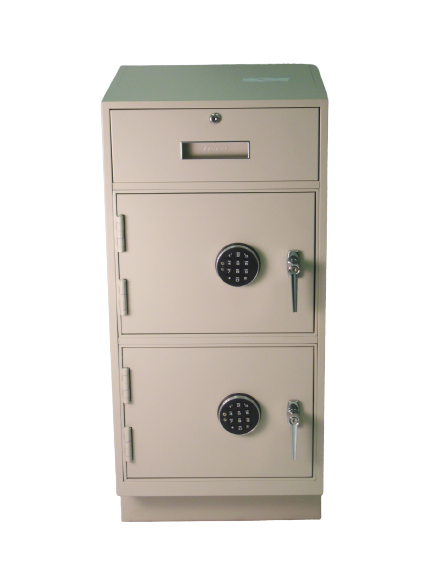 Fenco F-206 Pedestal Unit with 1 Locking Box Drawer and 2 Steel Plate Lockers Front