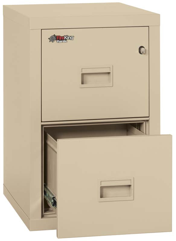 FireKing 2R1822-C Two Drawer Turtle Vertical 22&quot; D Fire File Cabinet Bottom Drawer Open