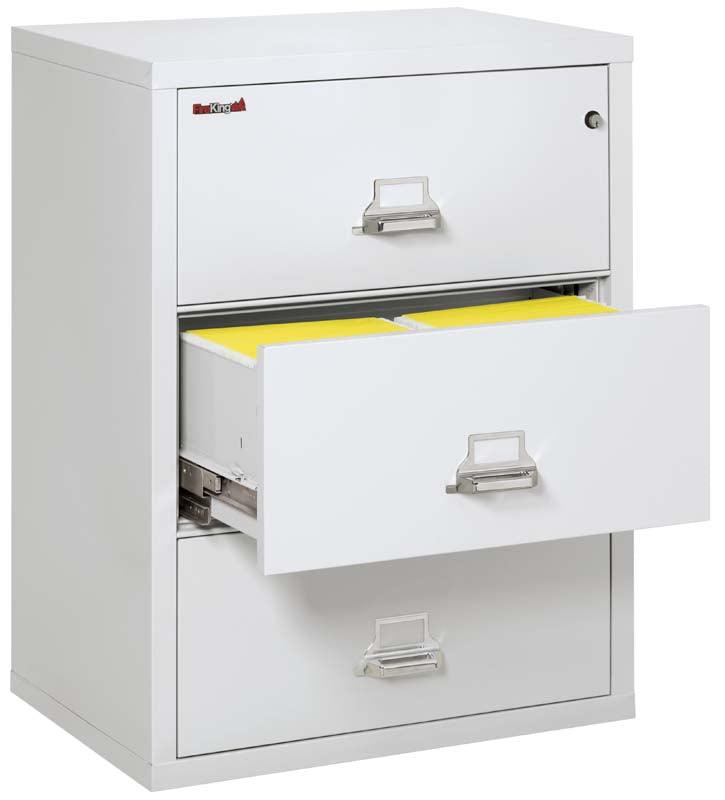 FireKing 3-3122-C Four Drawer 31" W Lateral Fire File Cabinet Arctic White