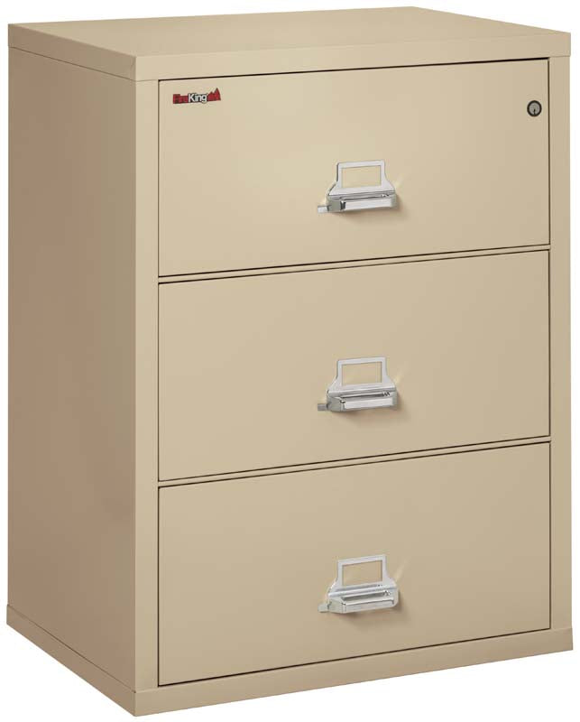 FireKing 3-3122-C Four Drawer 31&quot; W Lateral Fire File Cabinet Parchment