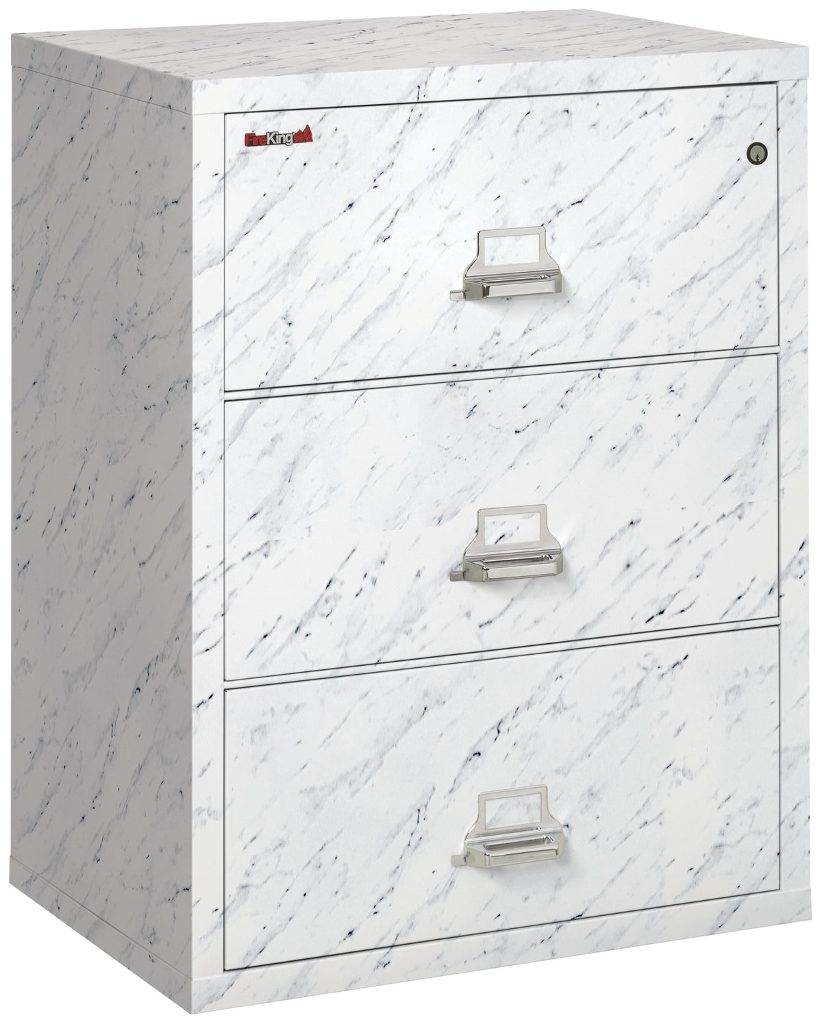 FireKing 3-3122-C Premium Designer Three Drawer 31&quot; W Lateral Fire File Cabinet Calcutta Marble